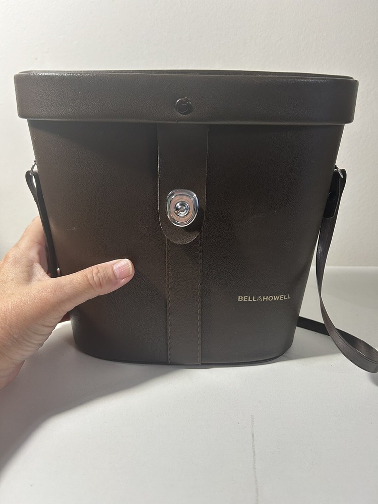 Bell & Howell Binocular Case Dark Brown Lidded with Strap *Empty