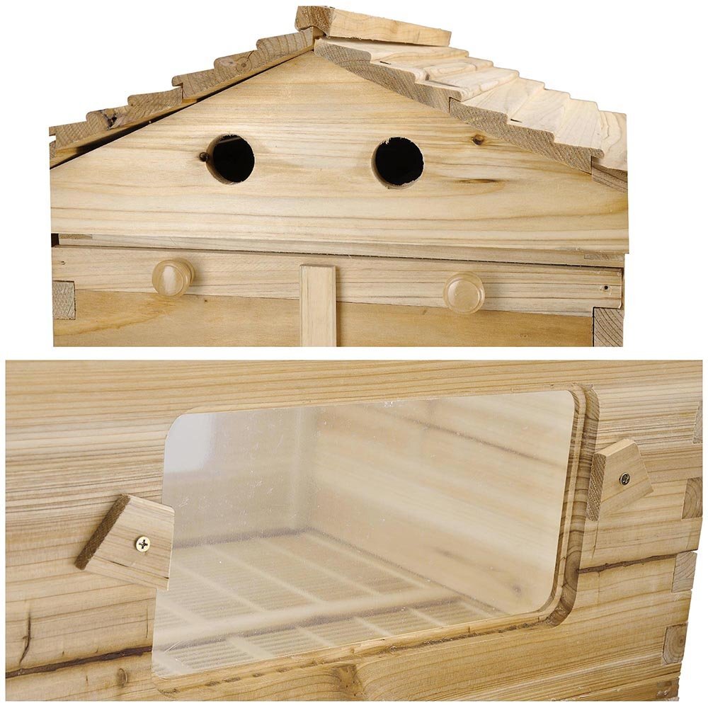 Auto Bee Hives Beekeeping Box Comb Honey House +7 Beekeeping Frames + Hive Stand