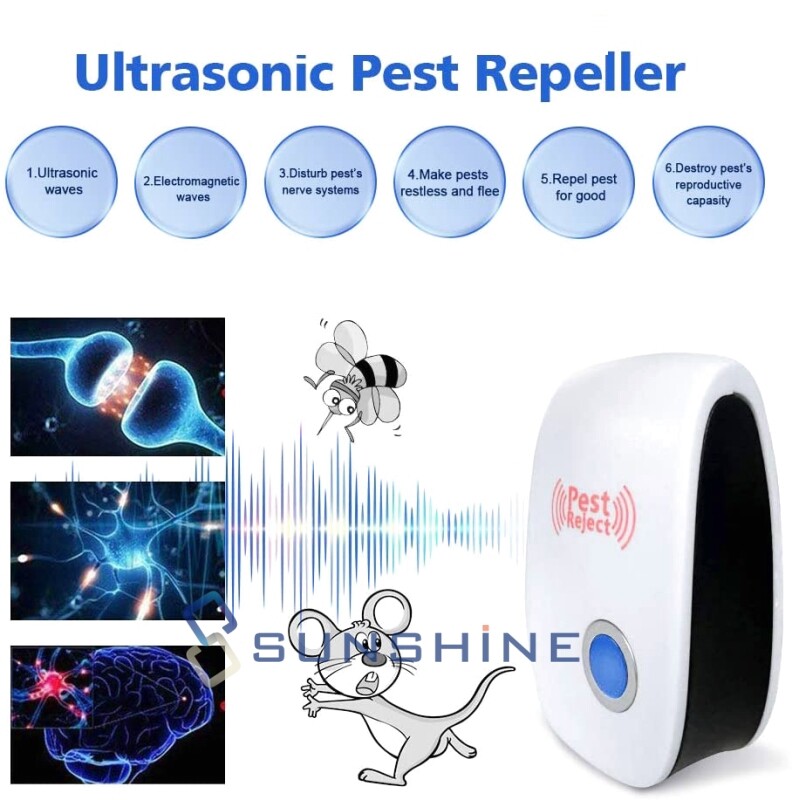 2X Electronic Repellent for Mosquito, Roach, Rat, Flea, Mice, Spider, Fly, Mole