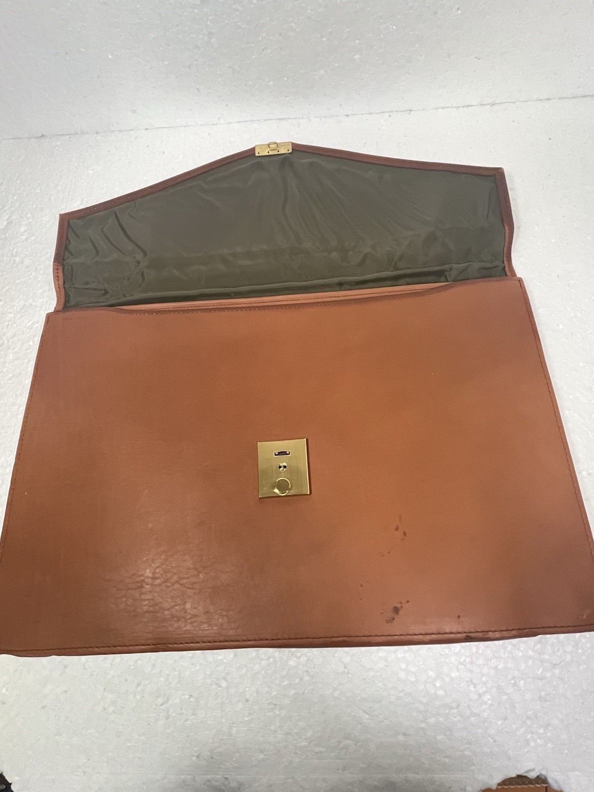 Vintage Amiet Locking Leather Folio Top Grain Cowhide
