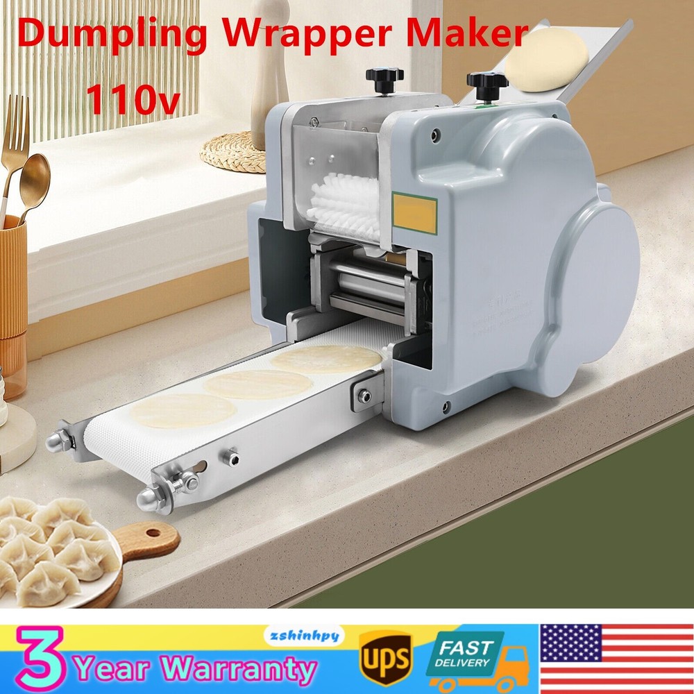 Automatic Dumpling Skin Machine 110V Dumpling Wrapper Maker 60 Pieces/Min Silver
