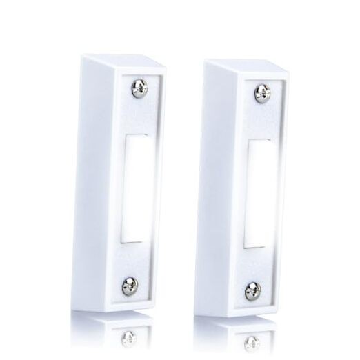 2 Pcs Lighted Doorbell Button, Wired Door Bell Push Button Replacement White