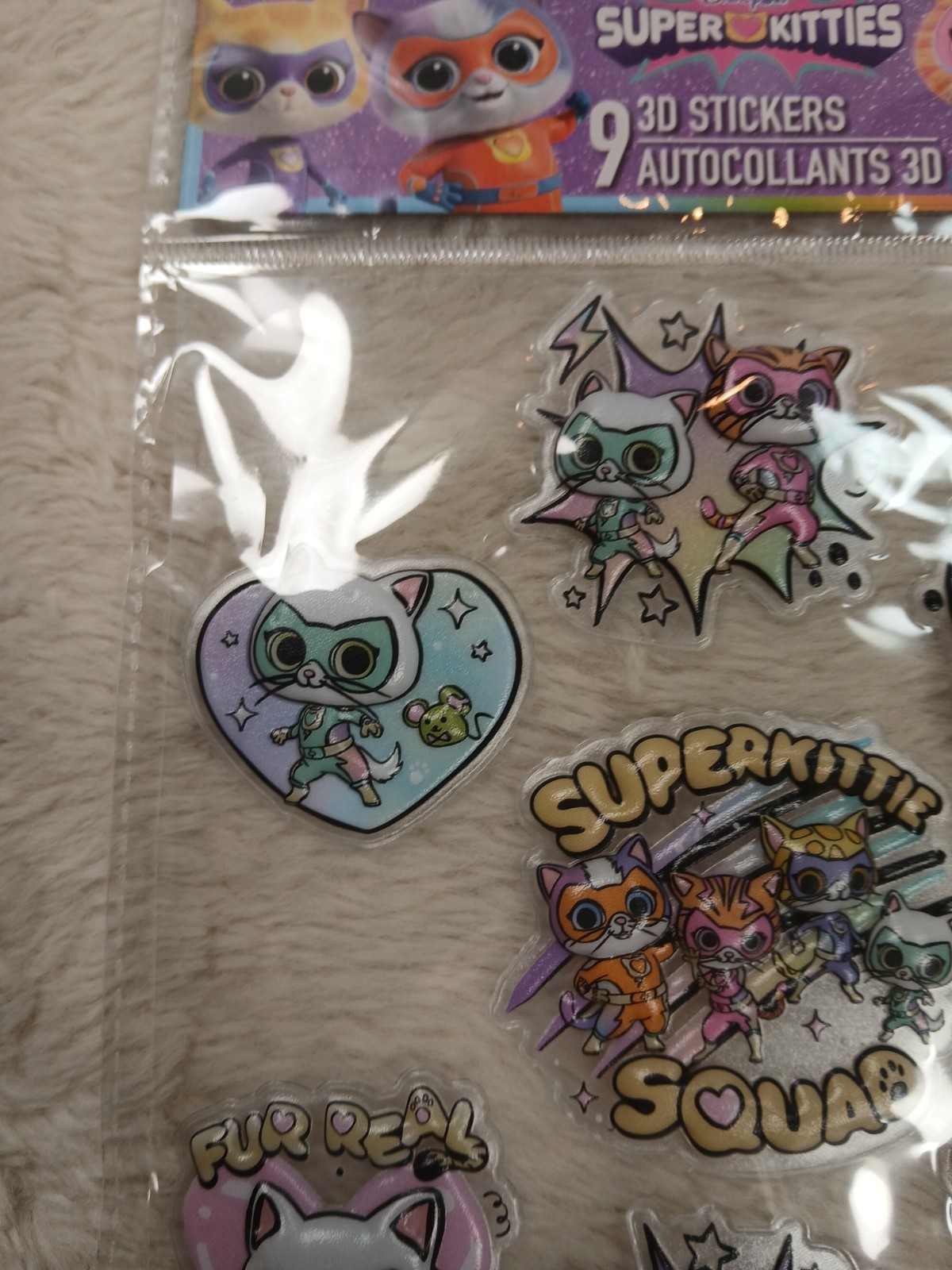 Disney Super Kitties 3D Sticker 5 Pack Multicolor Lot Rare