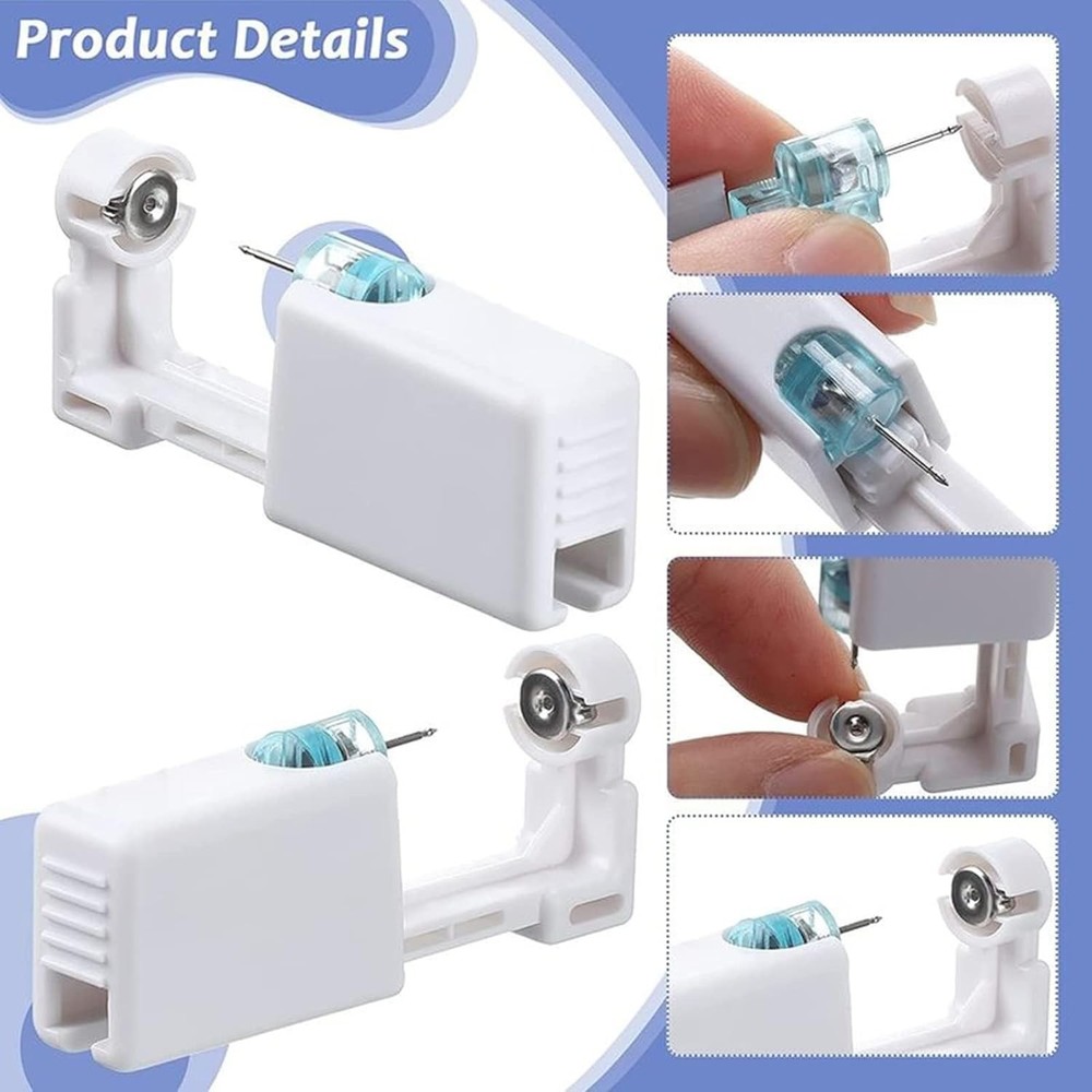 Ear Piercing Gun Kit 6Pcs Disposable Including 2Pcs Gold231