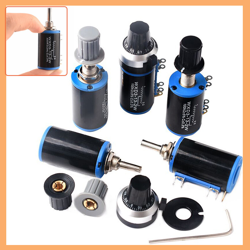 WXD3-13-2W 10 Turn Potentiometer Wirewound Variable Precision Multi-Turn-Adjusta