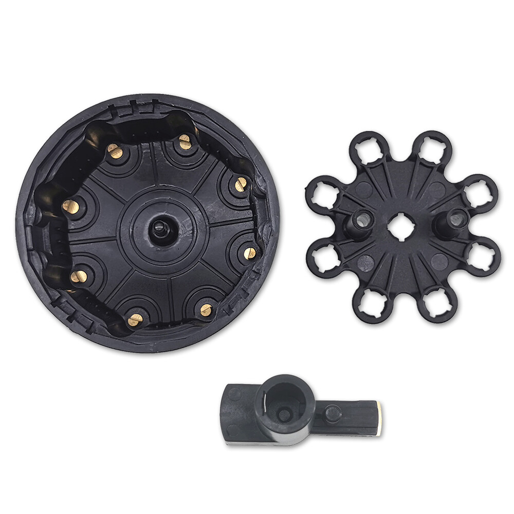Ready-To-Run/Pro Billet Distributor Cap&Rotor Kit V8 CHEVY GM FORD DODGE Black