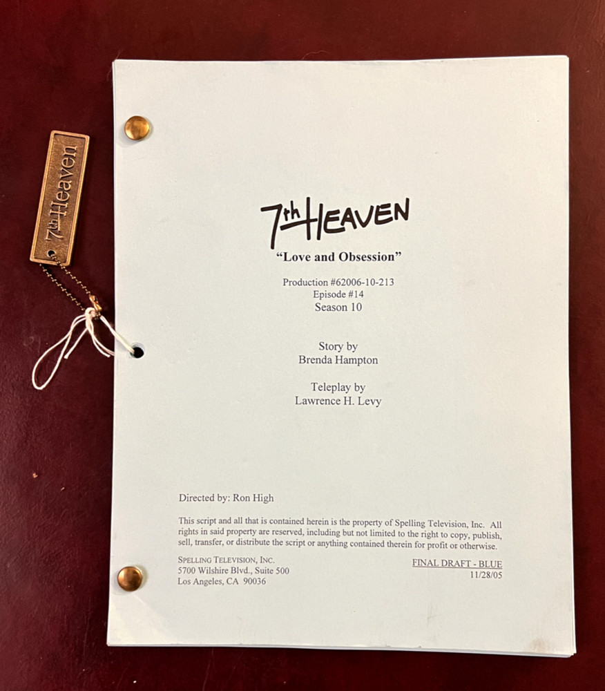 7TH HEAVEN  2005 TV Script, "Love and Obsession" Plus Brass Keychain