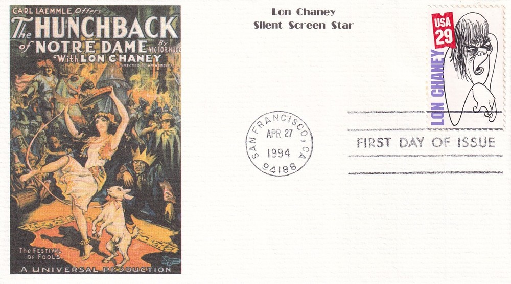 STAMP US SCOTT 2822 "Silent Screen Stars-Lon Chaney" 29 CENT 1994 FDC - C