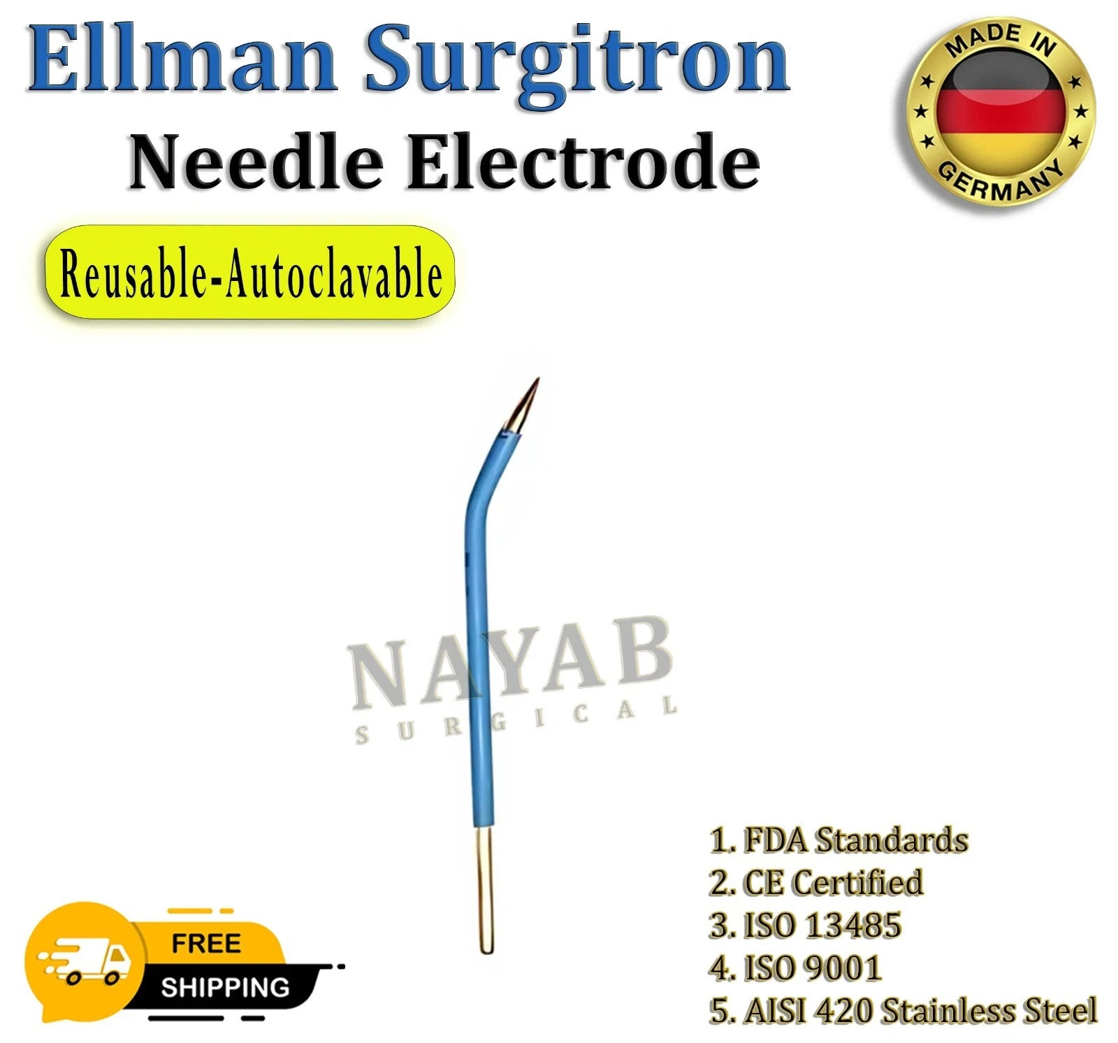 Ellman Surgitron Set of 14 Handpiece Electrodes Reusable - Tungsten Tips New CE