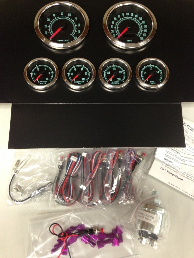 SCX 60s Muscle 6 Gauge Set, Stainless Bezels, 6964SS