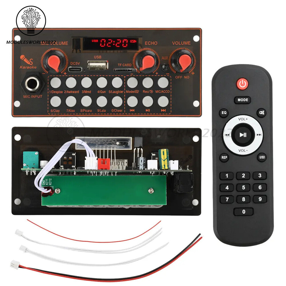 Bluetooth 5.3 MP3 Decoder Board 2*10W Amplifier Audio Player Car FM Radio Module