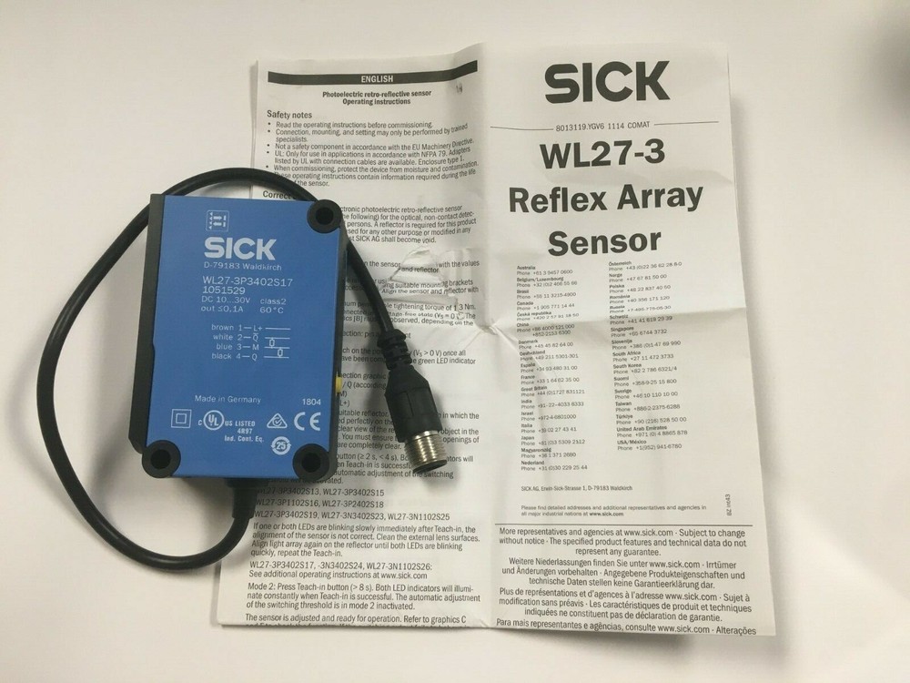NEW SICK WL-3P3402S17 Photoelectric Reflex Array Sensor