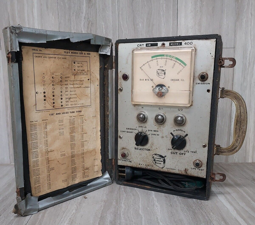Vintage B & K CRT Cathode Rejuvenator Tester Model 400 Powers On Untested