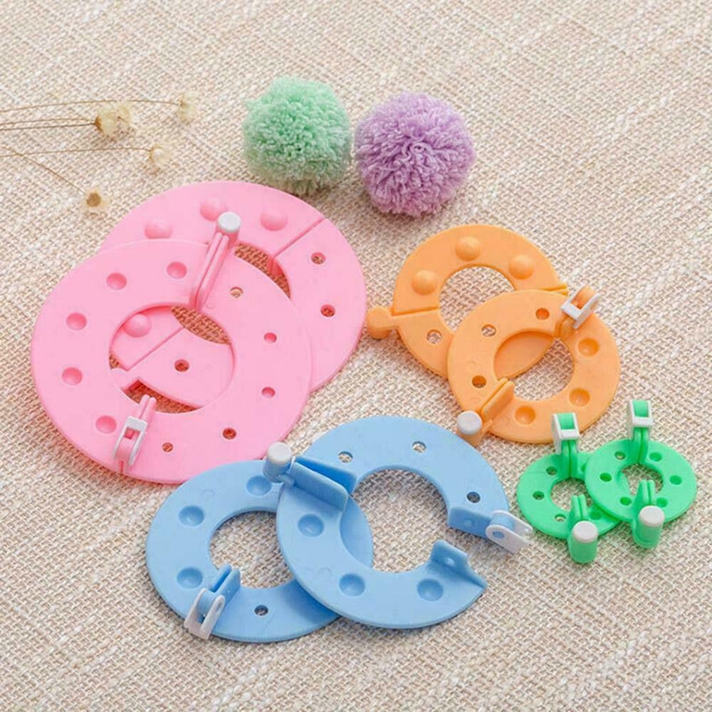 Pompom Maker Kit Crafts 4 Different Sizes Ball Making HOT Tools Knitt New S D1E3