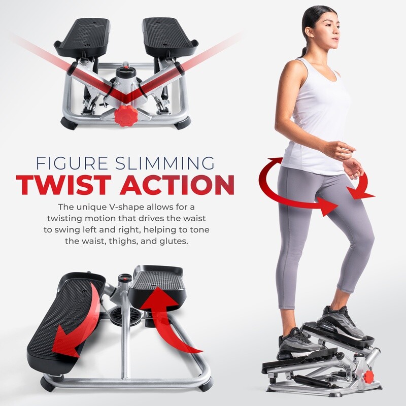 Compact Mini Stair Stepper Climber Machine W/ Resistance Bands Adjustable Height