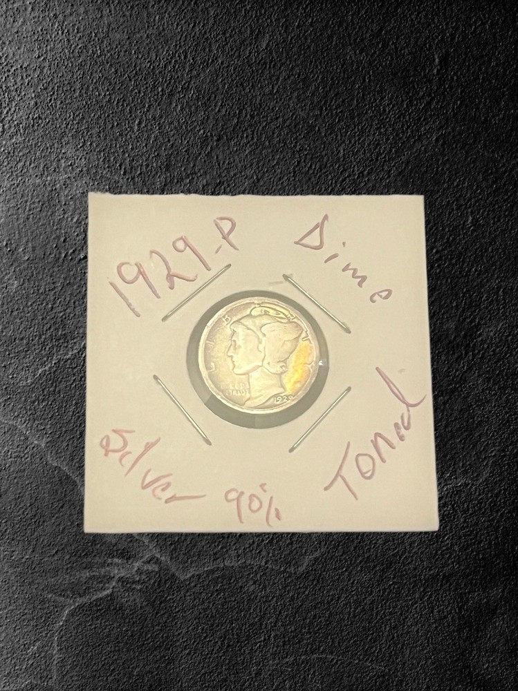 1929-P Mercury Silver Dime Lightly TONED- TONING