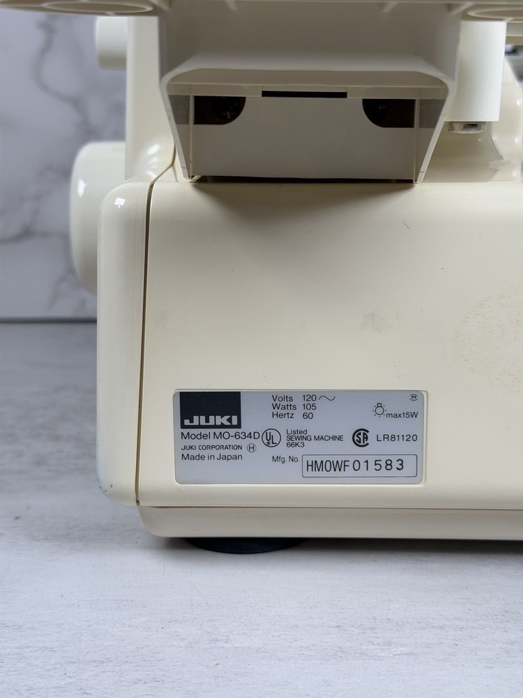 Juki Sewing Machine Model MO-634D Japan Tested Working With Case