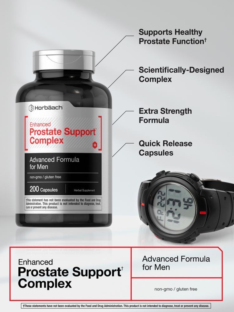 Prostate Supplement for Men | 200 Capsules | Enhanced Herbal Complex | Horbaach