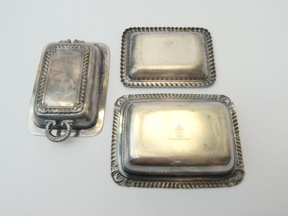 IS International Silver Gorham Y1051 Anchor Marking Trays Dish Cover Silverplate