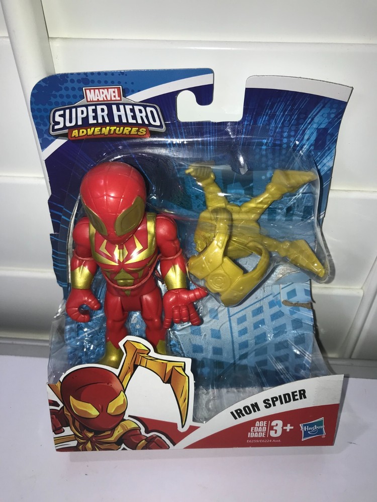 Super Hero Adventures Marvel  5" Iron Spider FIGURE HASBRO DAMAGED PACKAGE