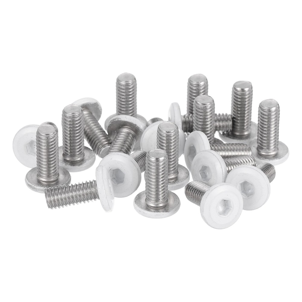 20 Pcs M5-0.8 x 12mm Button Head Hex Socket Head Screws, White