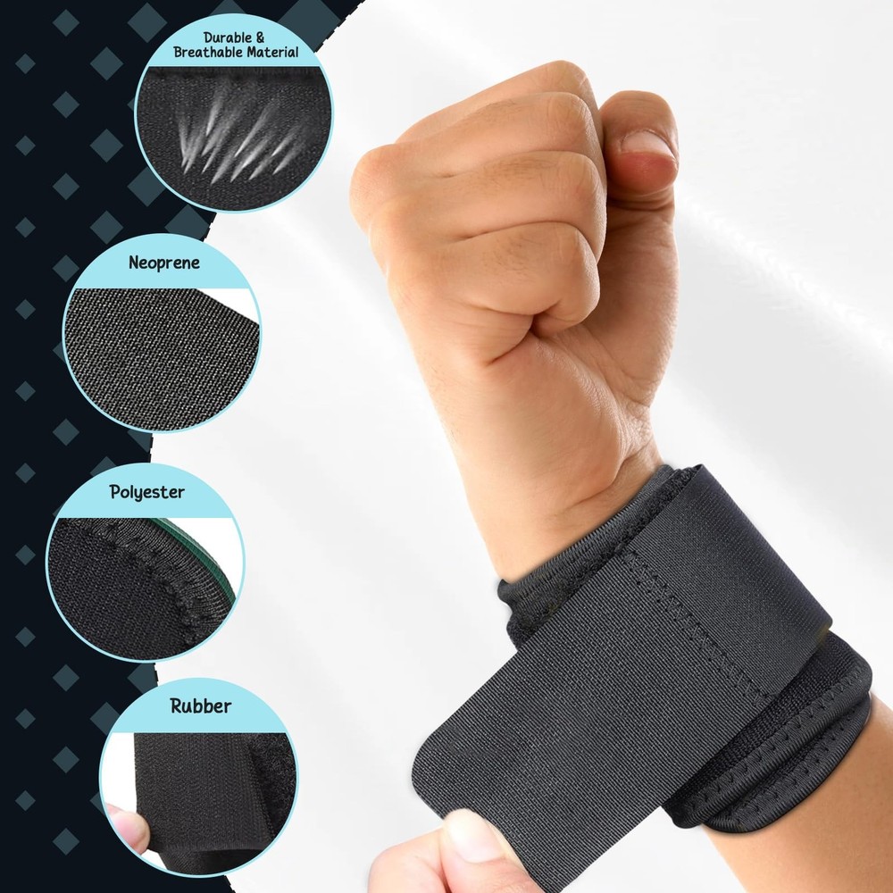 2PACK Wrist Compression Strap,Highly Elastic Adjustable Wrist Wrap Sport Supp...