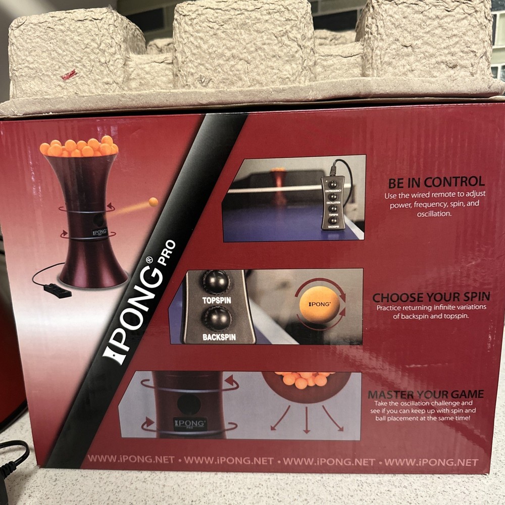 iPONG Pro JOOLA Table Tennis Robot, Tested & Working, RED, Training & Practice