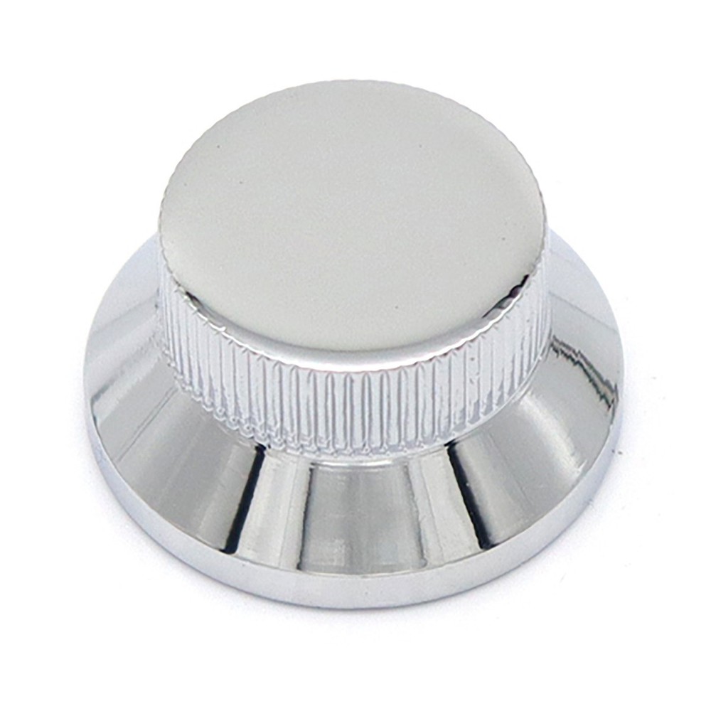 4Pcs Metal Hat Top Flat Top Bass Knobs Guitar Knobs Push-in Control Knobs Silver