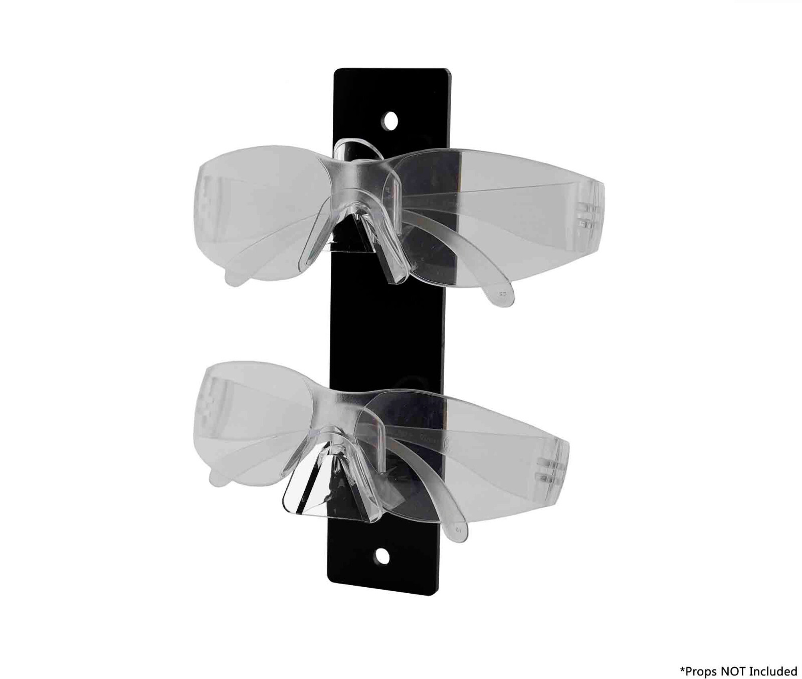 2 Tier Sunglasses Eyeglasses Wall Display Rack with Black Back Glasses Organizer