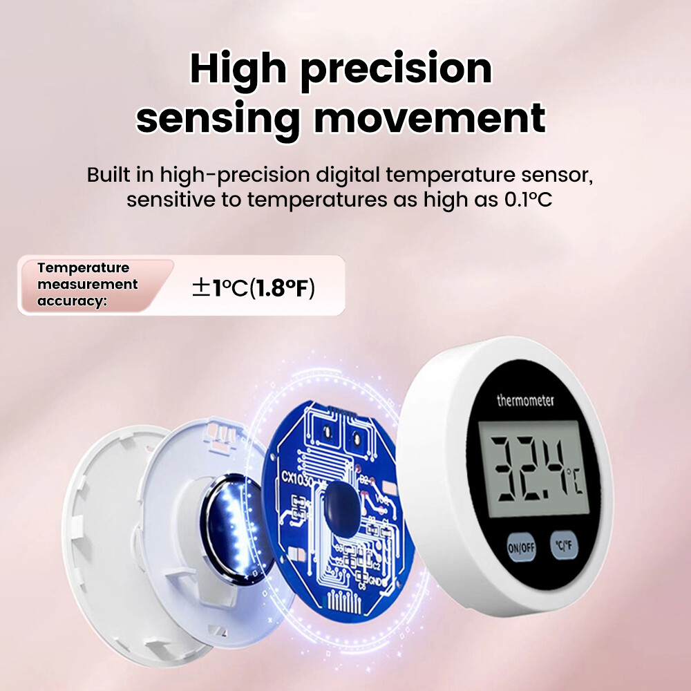 Fish Tank Thermometer High-Precision LCD Digital Display AquariumThermometer.