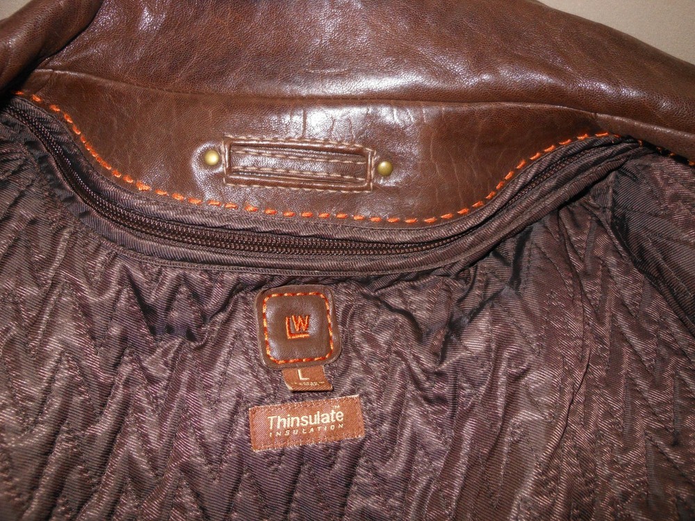 Wilson Large Brown Leather Jacket with Thinsulate Lining
