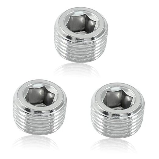 3 Pack 3/8" PT Male Inner Hex Head Thread Plug Pipe Fitting 304 Stainless