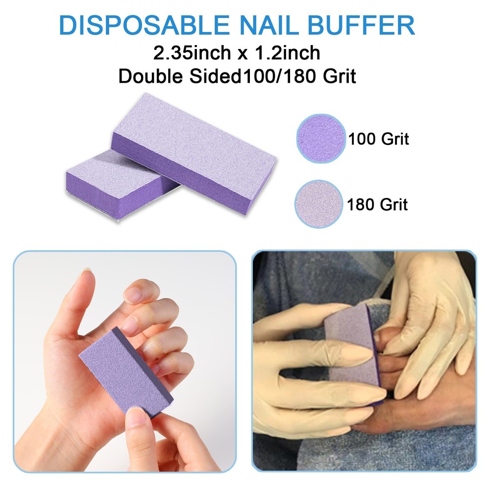 Disposable Pedicure Kit 3-in-1 (Pumice Pad, Nail File, Mini Buffer) 10 counts