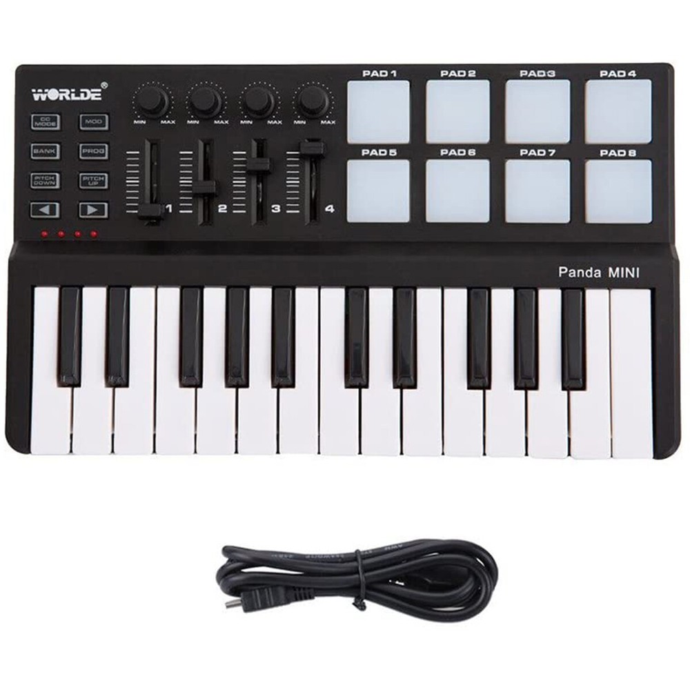 Worlde Panda mini 25-Key Portable USB Keyboard Drum Pad MIDI Electric Controller