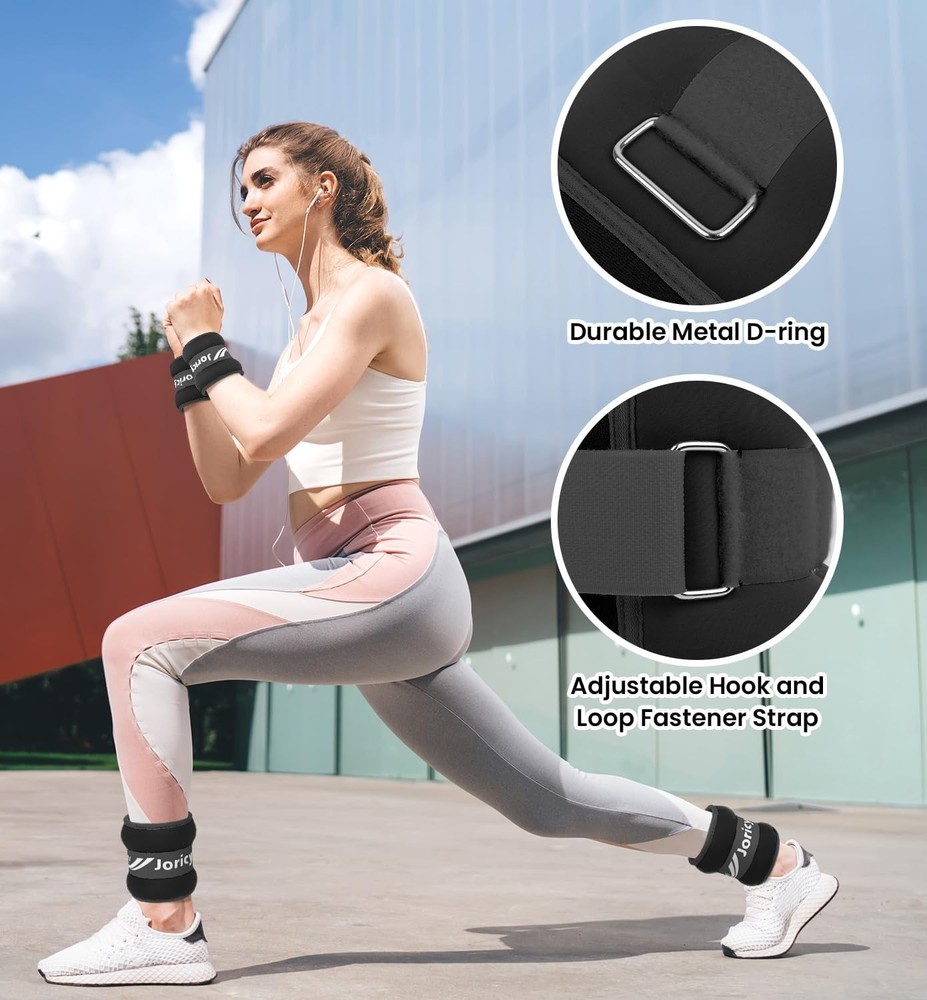Adjustable Ankle Weights (6 LBS per Pair) for Effective Strength Training