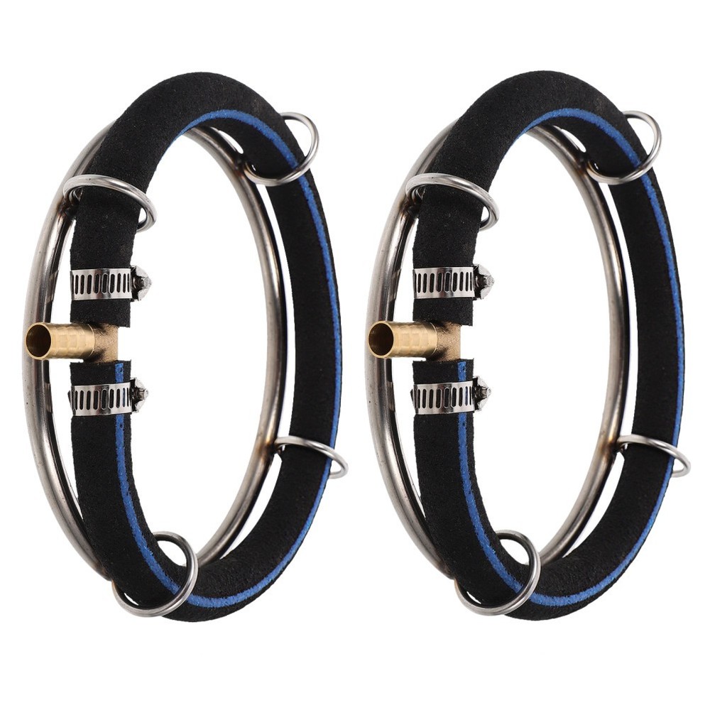2pcs Fish Tank Pond Oxygen Bubble Diffuser Rings - Stainless Steel Air Diffuser