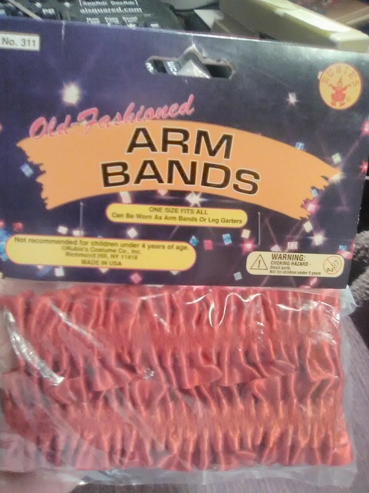 Shop~Garter/ Arm Bands Solid Red Satin Old Fashioned