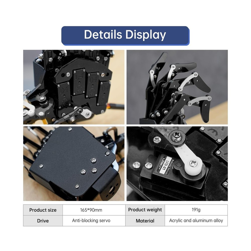 Robot Hand Five Fingers Solely Movement Bionic Robot Mechanical Arm Hand DIY ...