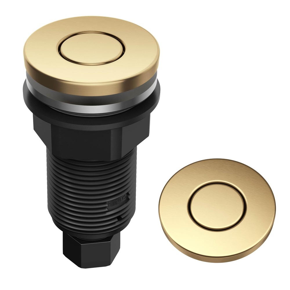 KRAUS Flat-Top Garbage Disposal Air Switch Button, Brushed Brass, KWDB-20BB