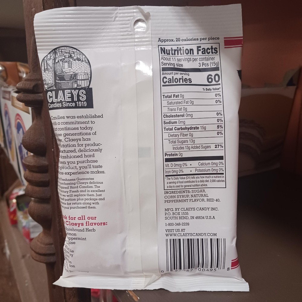 Claeys Sugared Hard Candy Peppermint