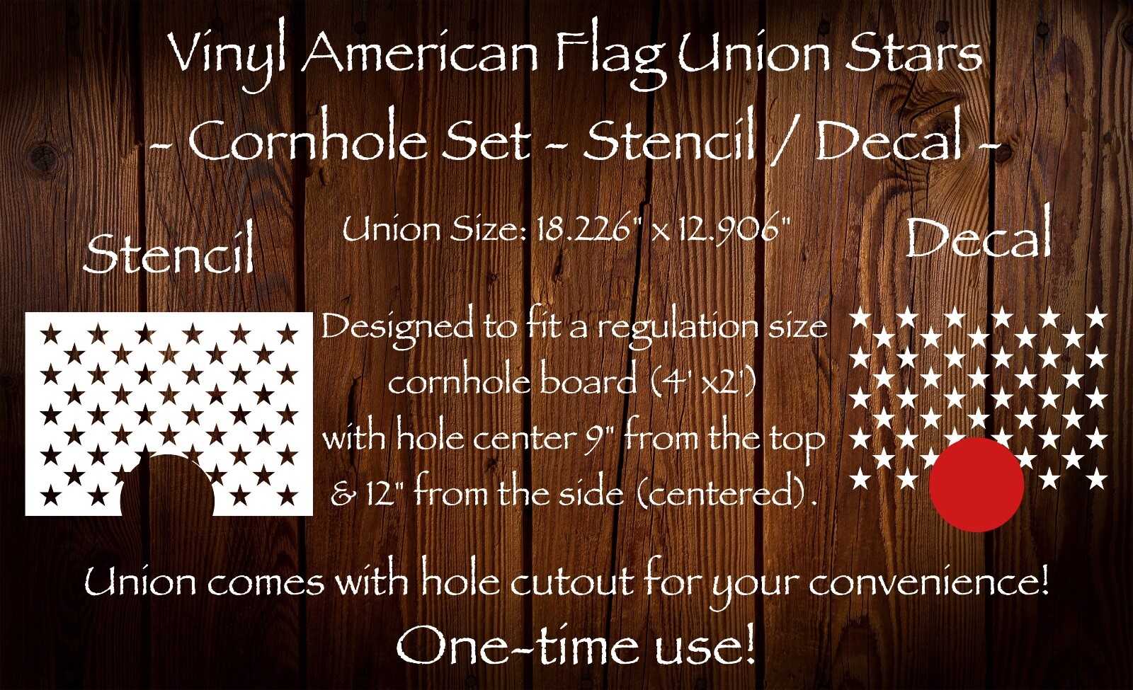 American Flag Vinyl 50 Star Union (Stencil / Decal) - Multipurpose & Wood Flag