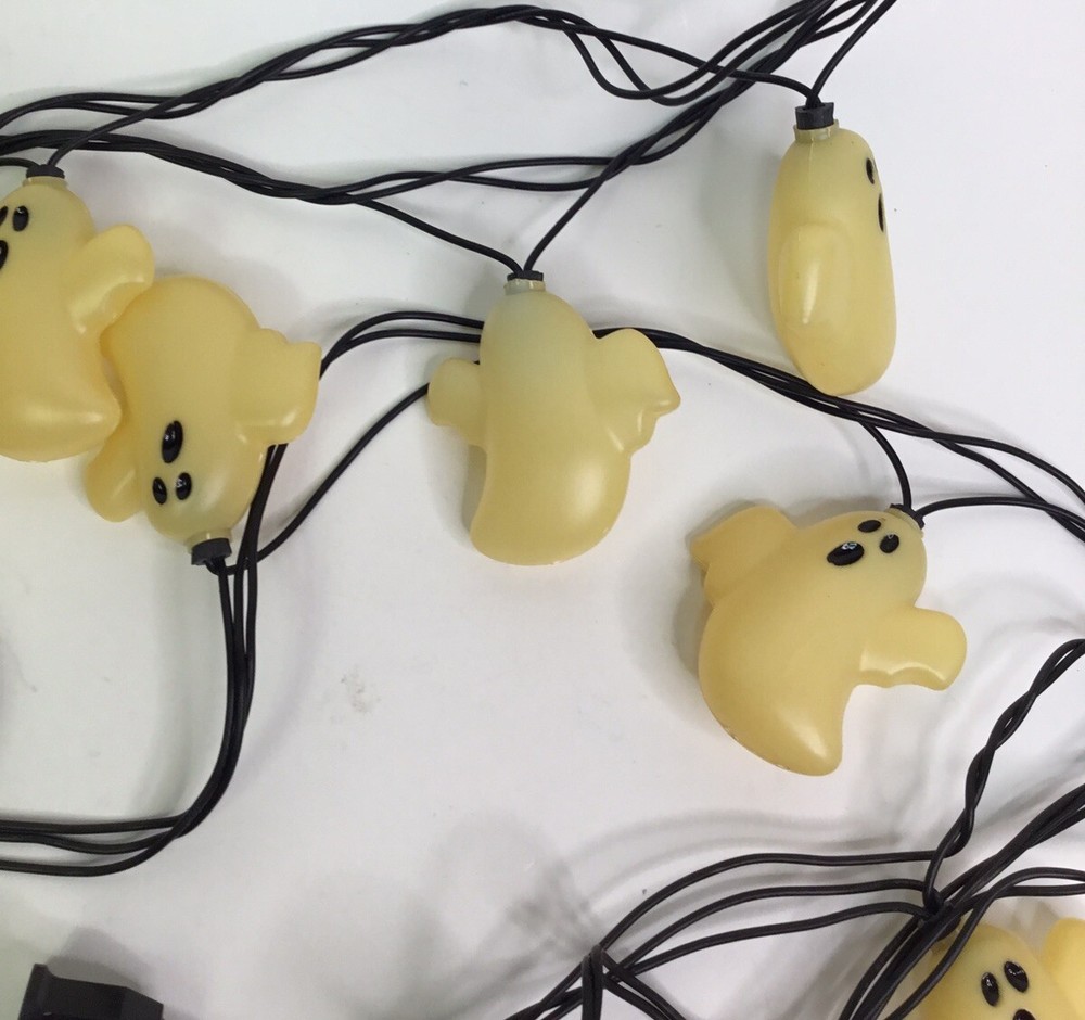 Halloween String lights 10 LED Blow Mold Ghost Tested