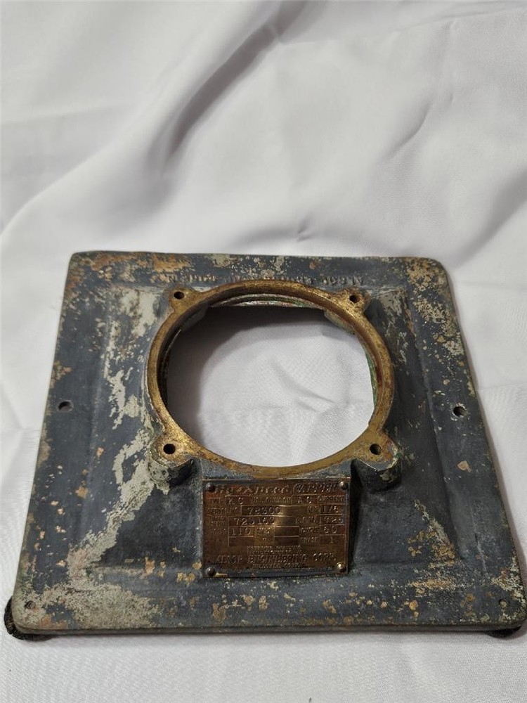 Vintage Solid Cast Brass Machine Motor Base Alsop Engineering Co, Architectural