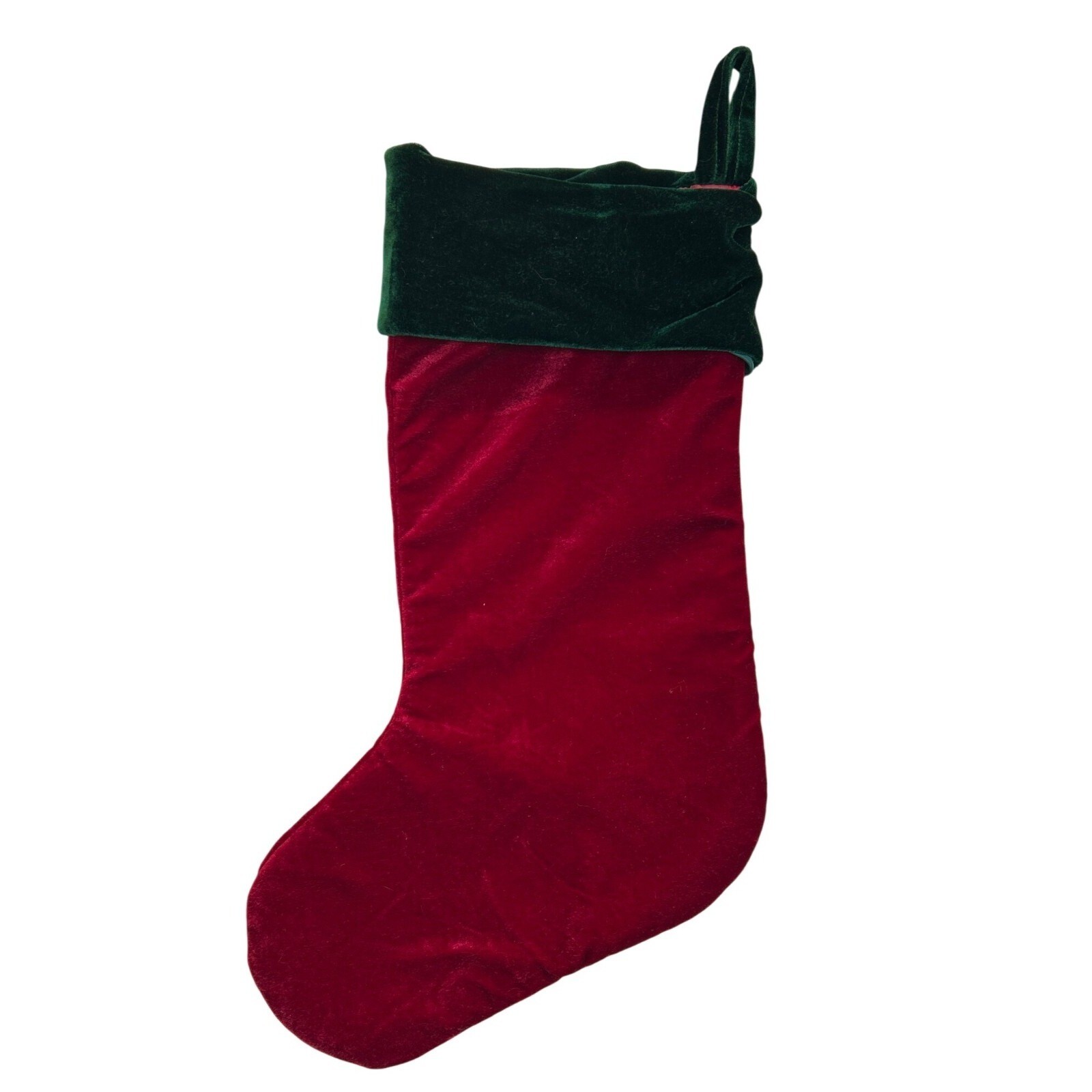 Vtg Christmas Stocking Velvet Jingle Bell Embroidered Poinsettias Sequins Beaded