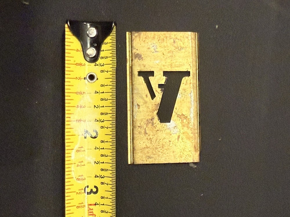 Vintage Reese’s Interlocking 1” Brass Stencil Letters Partial Set w/ Box