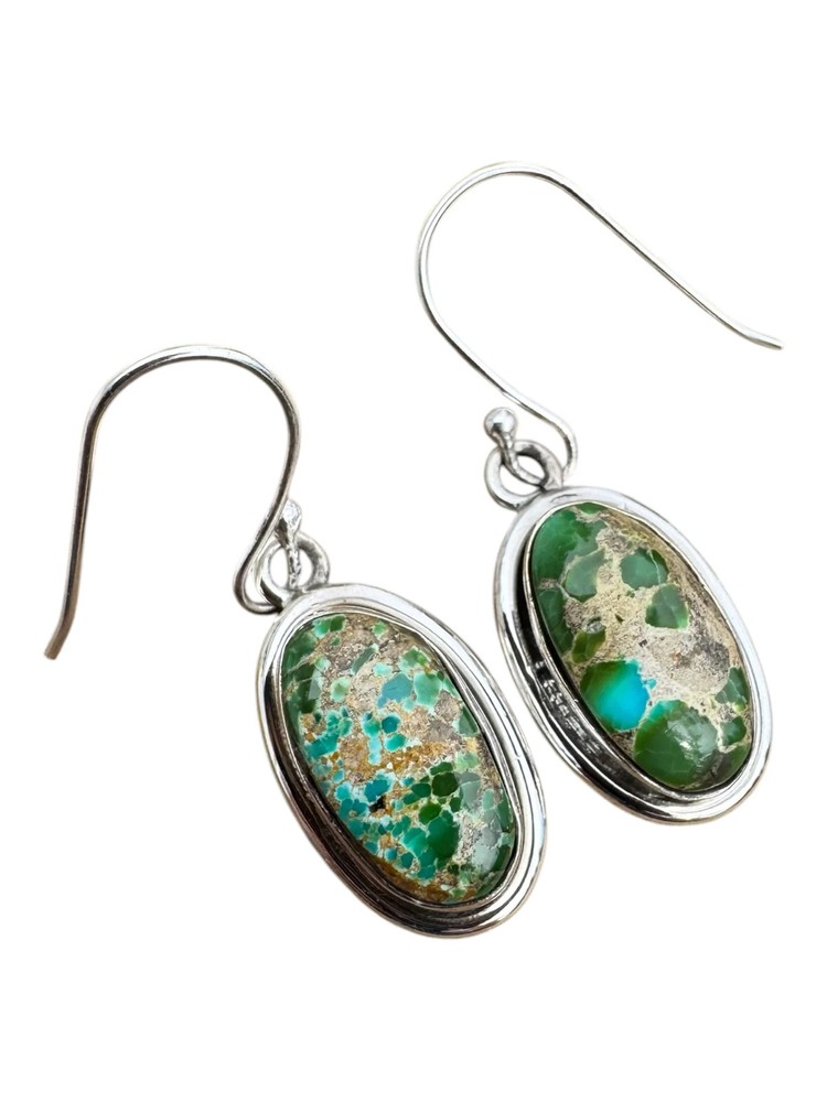 Sonoran Gold Turquoise Solid 925 Sterling Silver Earrings