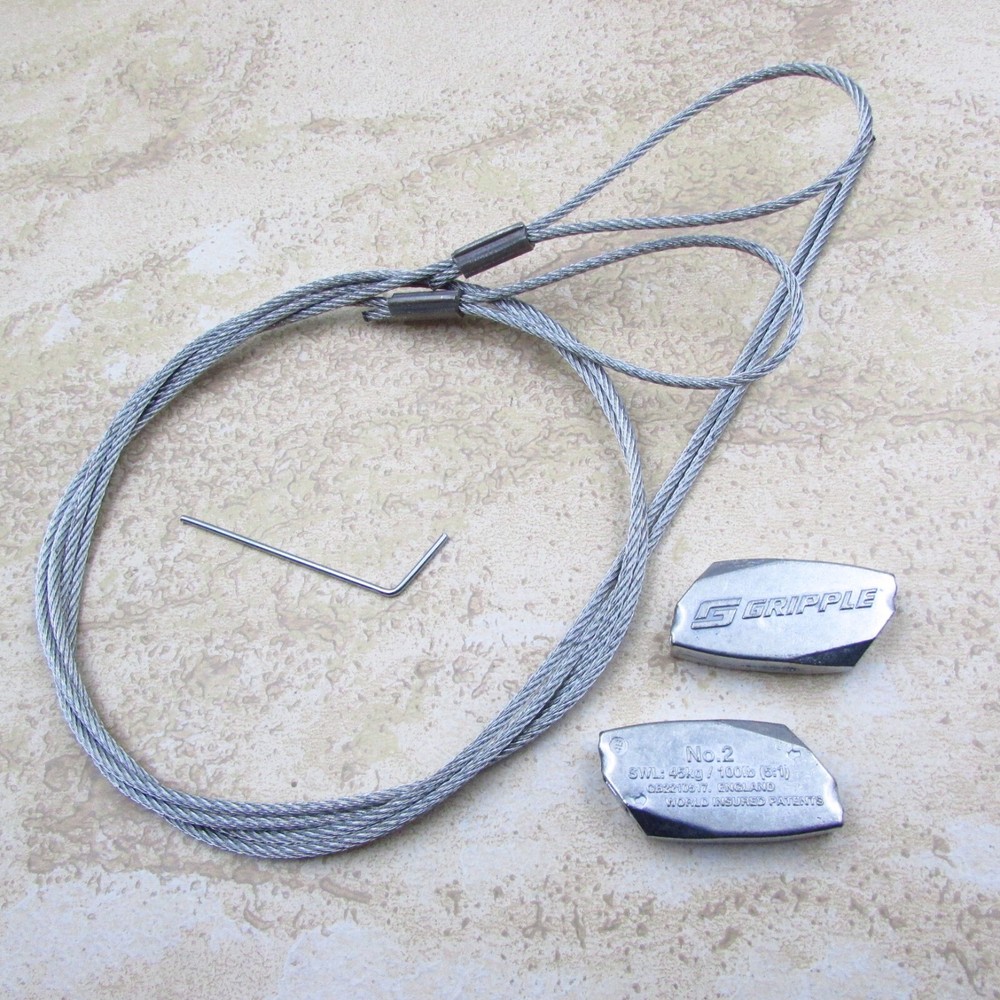 Qty 10 GRIPPLE Size No 2 Cable Loop End Hanger 2' Long, Pipe, Lighting, Speaker