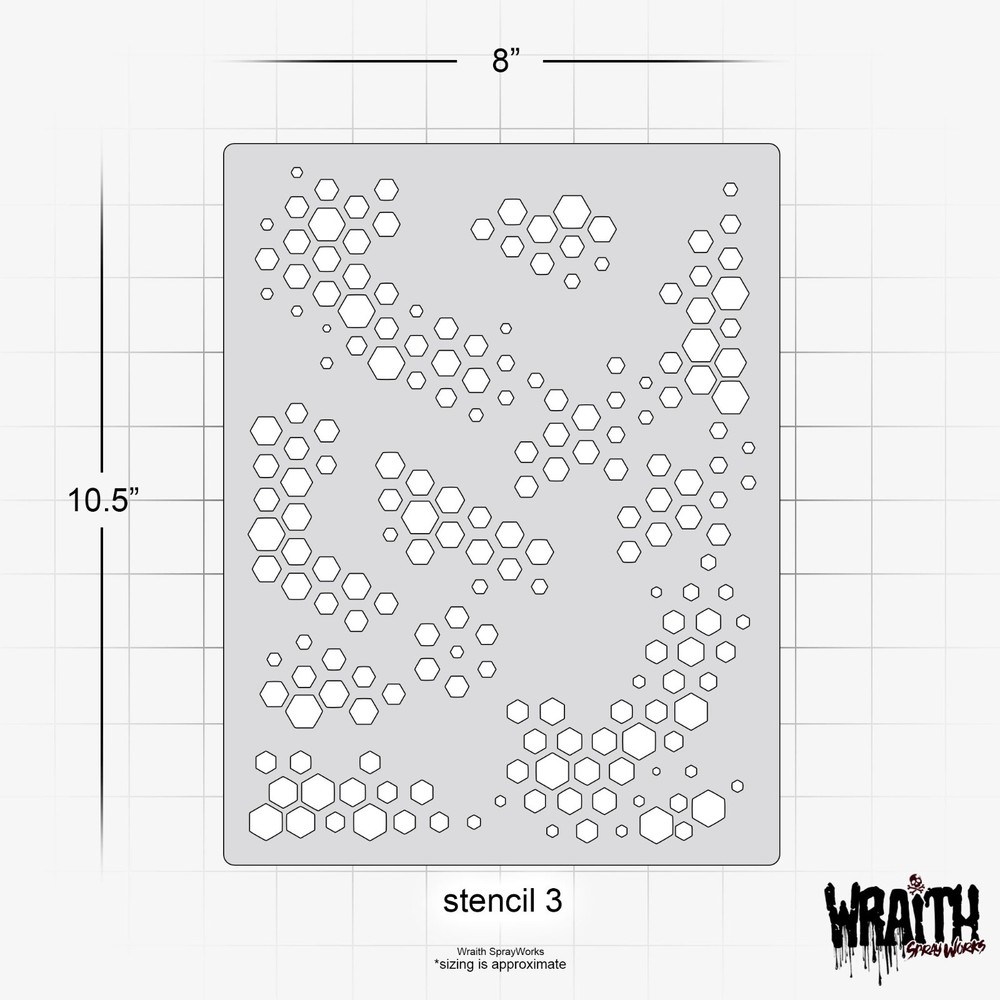 Hex Camo Set #1 - Reusable Airbrush Stencil Template