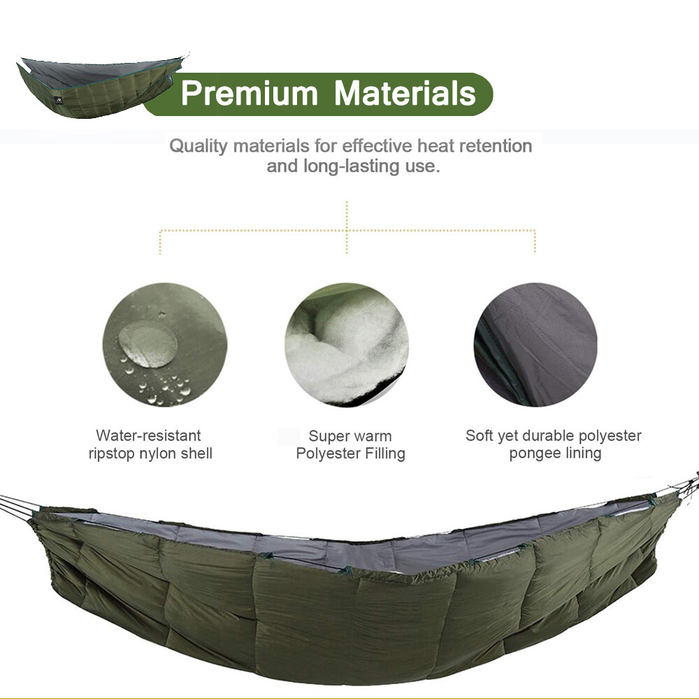 Double Hammock Underquilt Warm Outdoor Thermal Blankt Camping Hiking Backpacking
