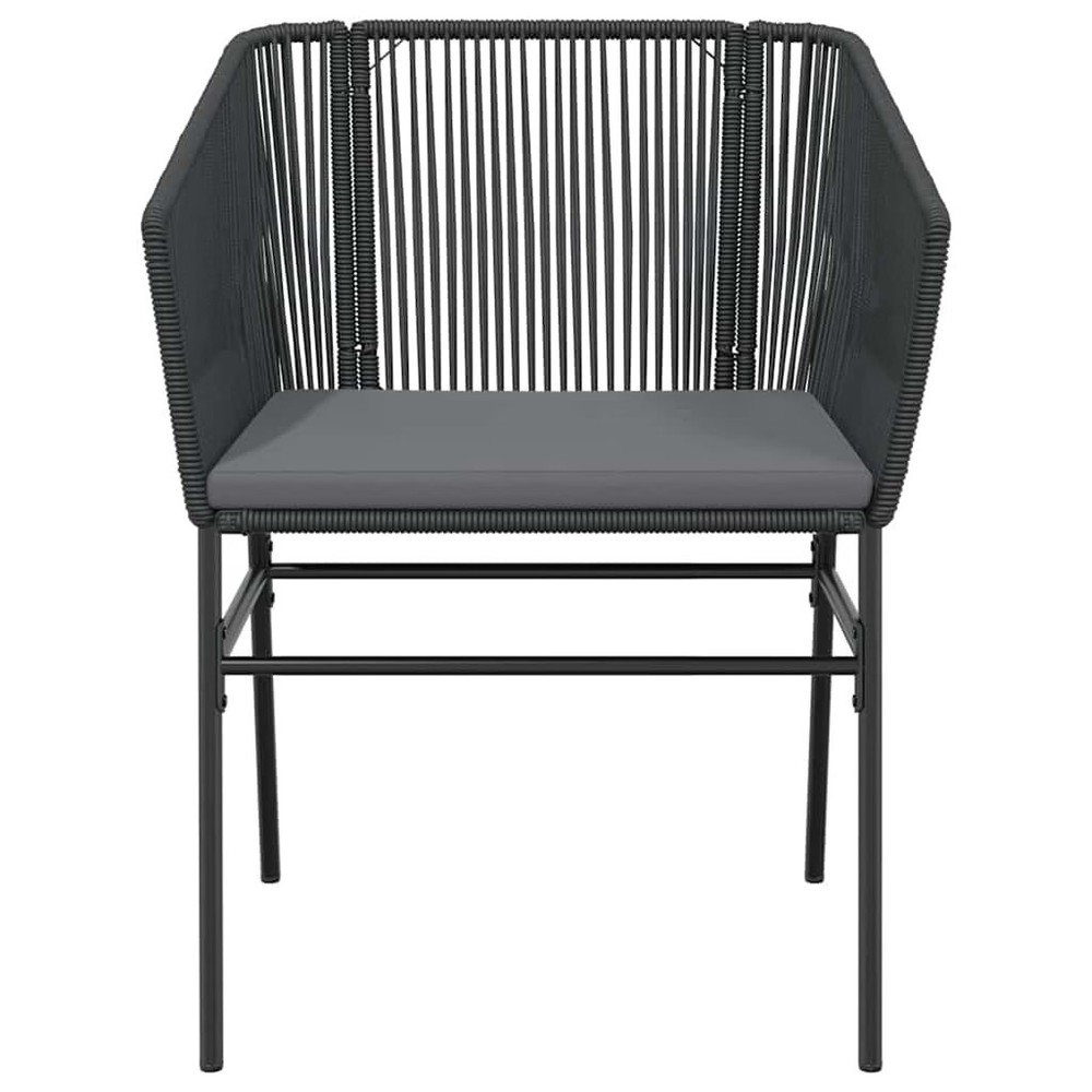 Garden Dining Set Black, Dark Grey